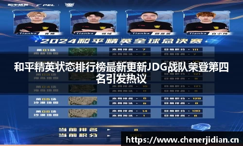 和平精英状态排行榜最新更新JDG战队荣登第四名引发热议